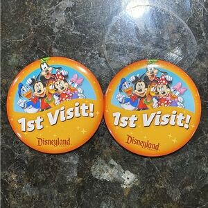 Disneyland Resort 1st Visit Button Set - Orange